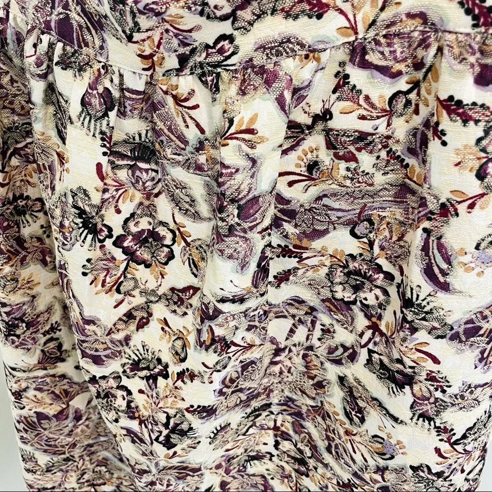 Anna Sui Gathered floral-jacquard‎ midi skirt Size 4
